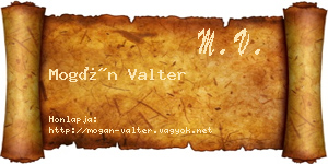 Mogán Valter névjegykártya